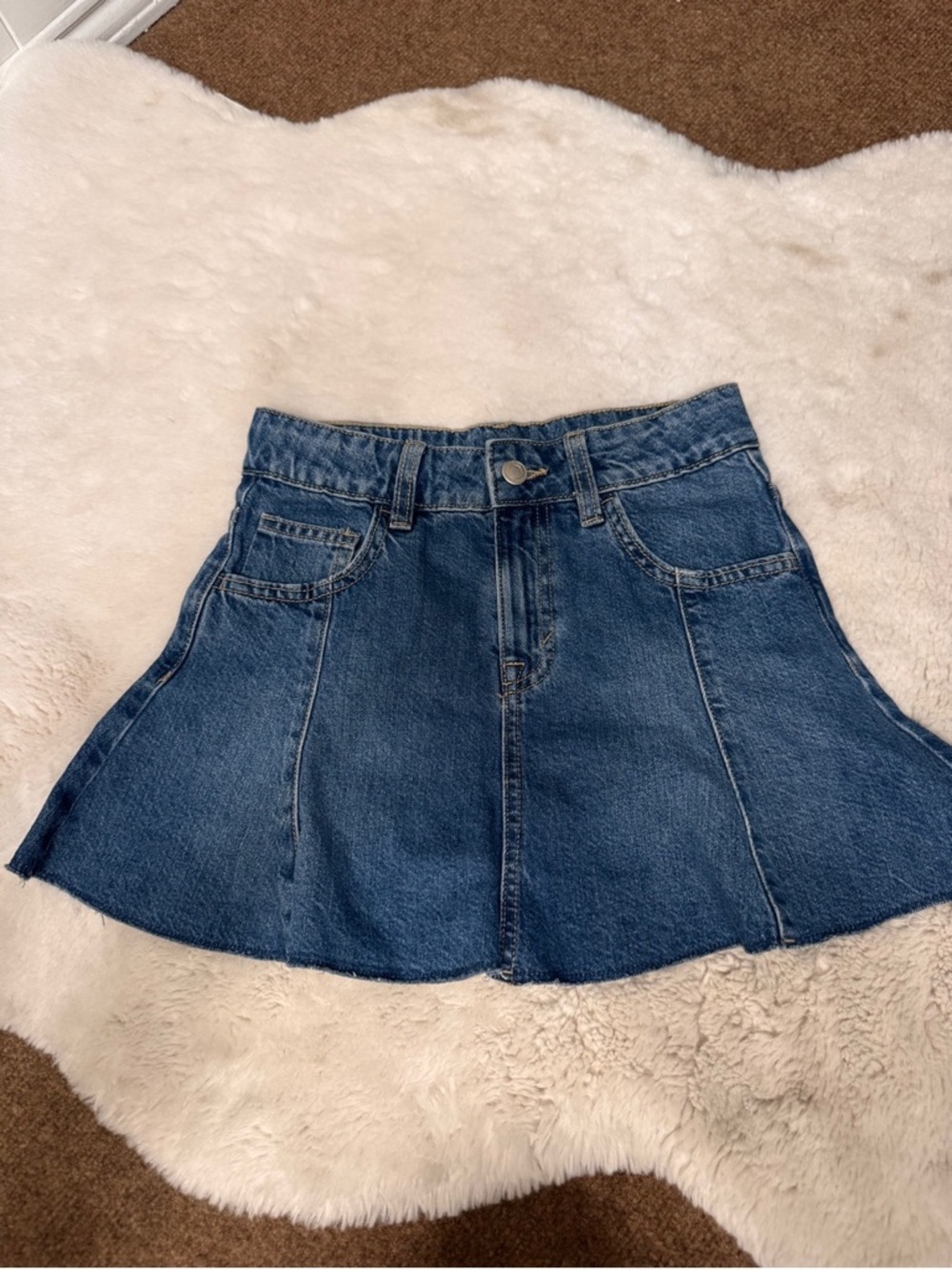 Zara Blue Denim Circle Mini Skirt